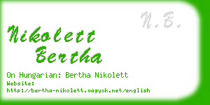 nikolett bertha business card